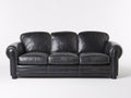 Canapé droit - Cuir synthétique-bois - 202x88x83 cm - Noir - Style vintage