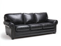 Canapé droit - Cuir synthétique-bois - 211x89x85 cm - Noir - Style classique