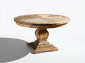 Table de jardin-bois-128x128x77 cm-bois naturel-brun doré-style rustique