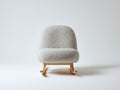 Fauteuil à bascule - tissu bouclé-bois - 77 x 84 x 82 cm - crème-bois clair - minimaliste