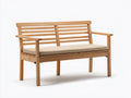 Banc de jardin - bois-textile - 138x59x83 cm - bois clair-beige - style moderne à assise coussinée