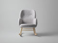 Fauteuil à bascule - tissu feutré-bois - 72 x 81 x 84 cm - gris clair-bois clair - scandinave