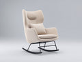 Fauteuil à bascule - tissu-métal - 83 x 91 x 108 cm - beige-noir - contemporain