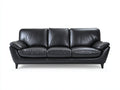 Canapé droit - Cuir synthétique-métal - 212x89x82 cm - Noir - Style contemporain