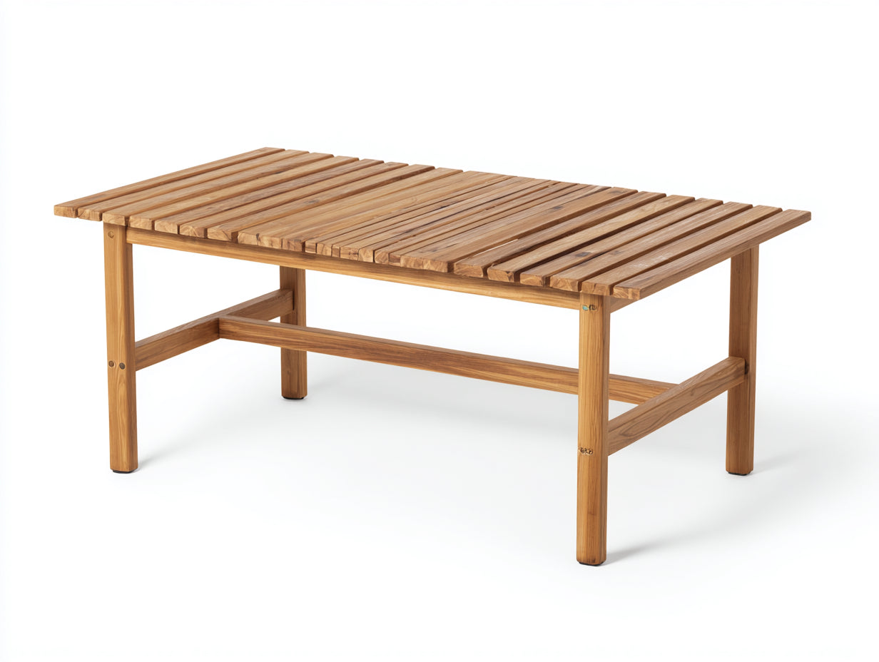Table de jardin-bois-150x85x74 cm-bois naturel-style scandinave