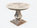 Table de jardin-bois-95x95x77 cm-bois naturel-beige-style rustique
