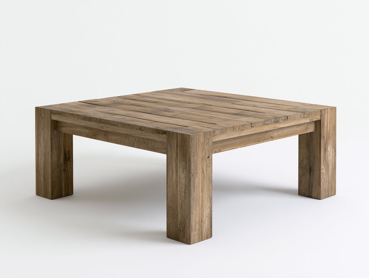 Table de jardin-bois-118x82x46 cm-bois naturel-brun clair-style minimaliste