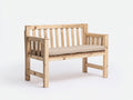 Banc de jardin - bois-textile - 142x60x84 cm - bois clair-beige - style naturel à dossier vertical
