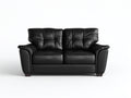 Canapé droit - Similicuir - 158x86x89 cm - Noir - Style contemporain