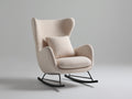 Fauteuil à bascule - tissu bouclé-métal - 86 x 96 x 112 cm - beige-noir - moderne