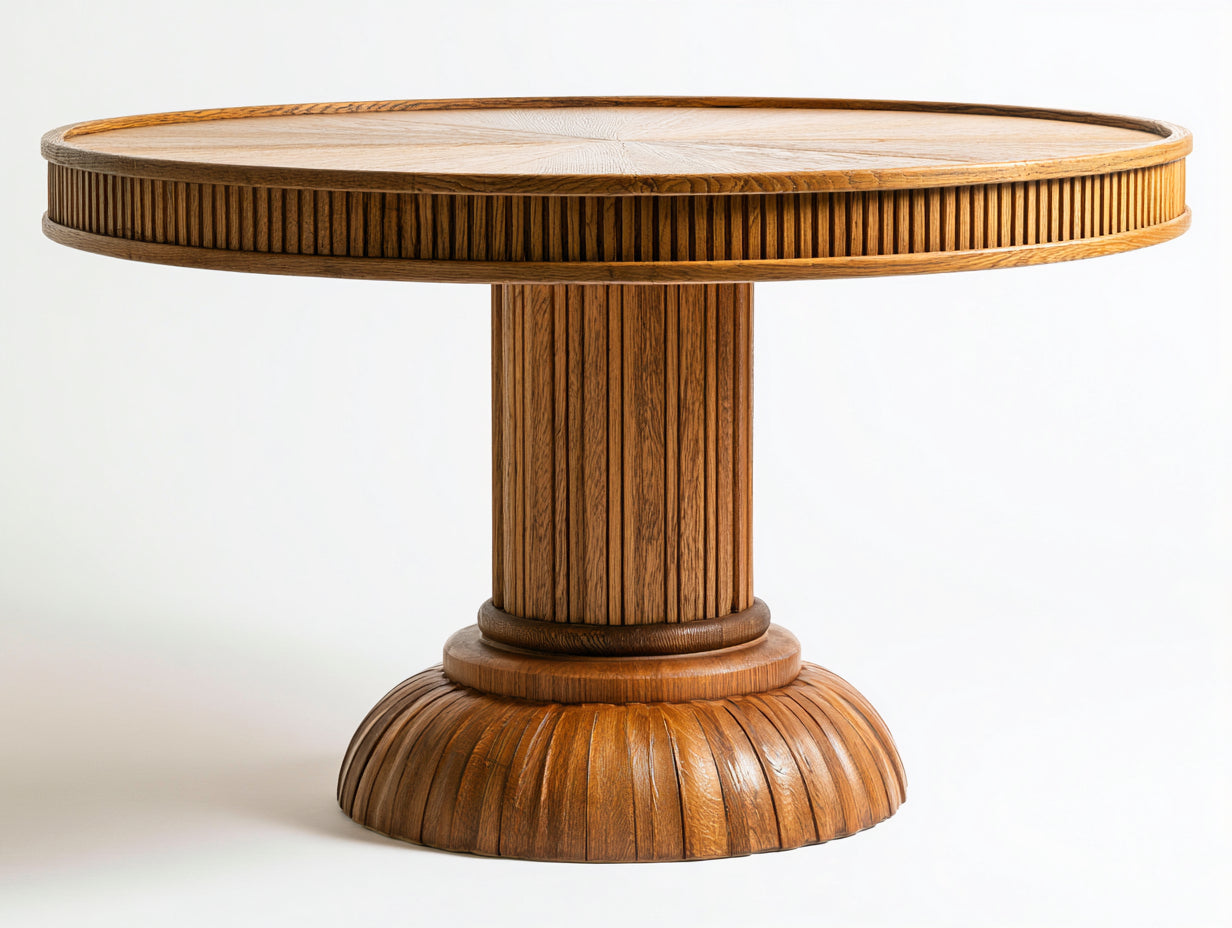 Table de jardin-bois-138x138x76 cm-bois doré-brun miel-style artisanal classique