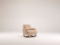 Fauteuil à bascule - tissu bouclé-métal - 76 x 88 x 92 cm - beige-noir - moderne