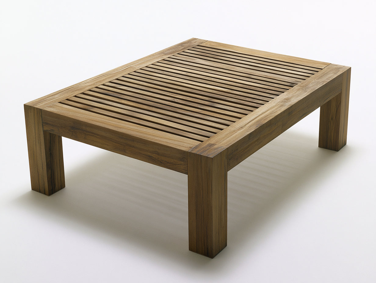 Table de jardin-bois-120x80x40 cm-bois brun-naturel-style contemporain