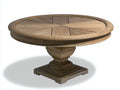 Table de jardin-bois-145x145x78 cm-bois brun-naturel-style classique rustique