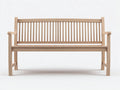 Banc de jardin - bois - 155x57x88 cm - bois clair - style classique à dossier ajouré
