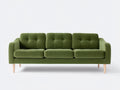 Canapé droit - Velours-bois - 210x88x84 cm - Vert olive - Style moderne