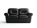 Canapé droit - Cuir synthétique - 162x84x86 cm - Noir - Style classique