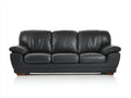 Canapé droit - Cuir synthétique-bois - 214x92x85 cm - Noir - Style contemporain