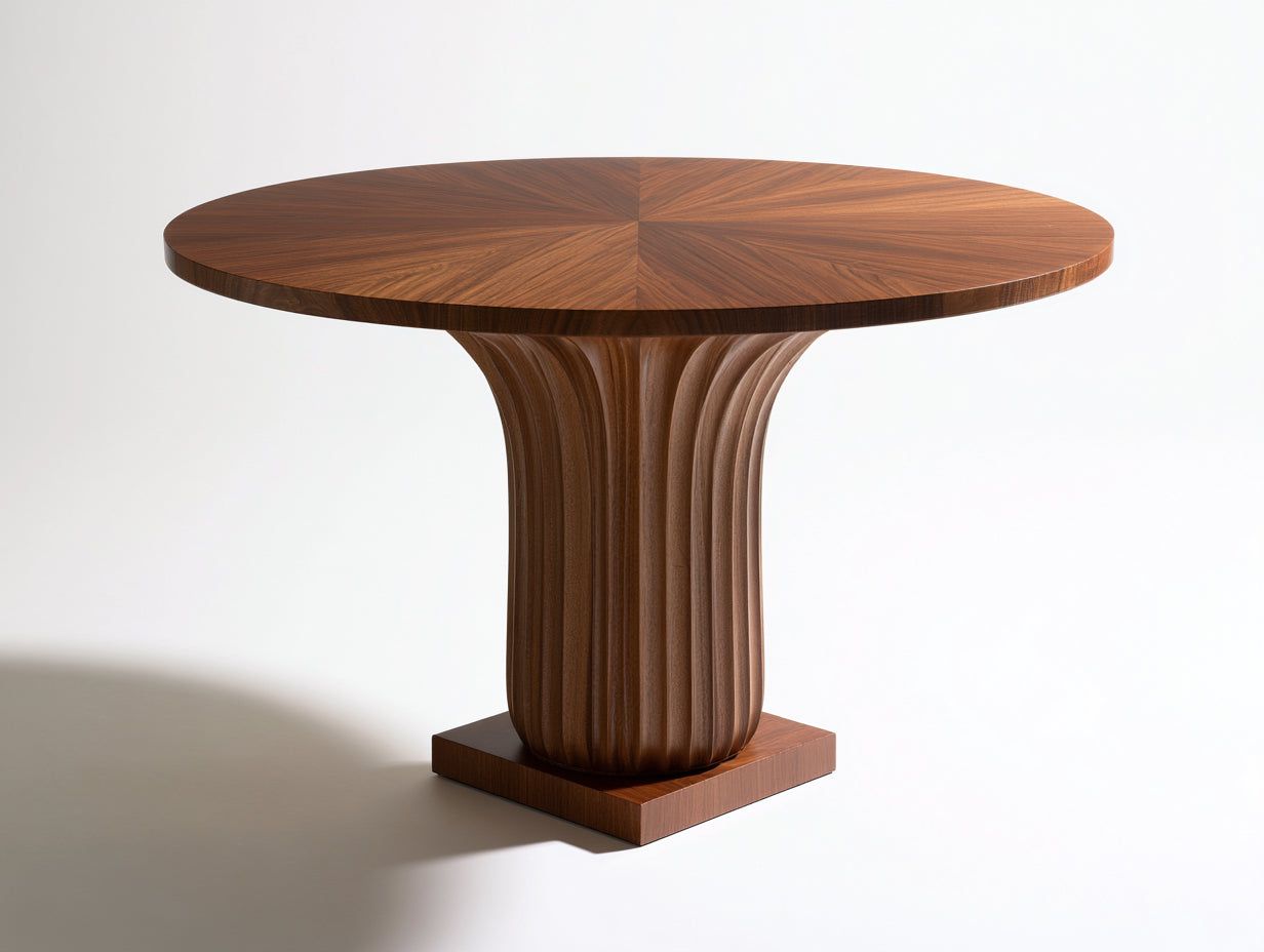 Table de jardin-bois-130x130x75 cm-brun noyer-style moderne