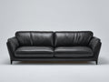 Canapé droit - Cuir synthétique-bois - 196x86x79 cm - Noir - Style moderne