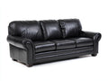 Canapé droit - Cuir synthétique-bois - 206x91x88 cm - Noir - Style classique