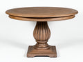 Table de jardin-bois-136x136x76 cm-bois brun-naturel-style classique sculpté