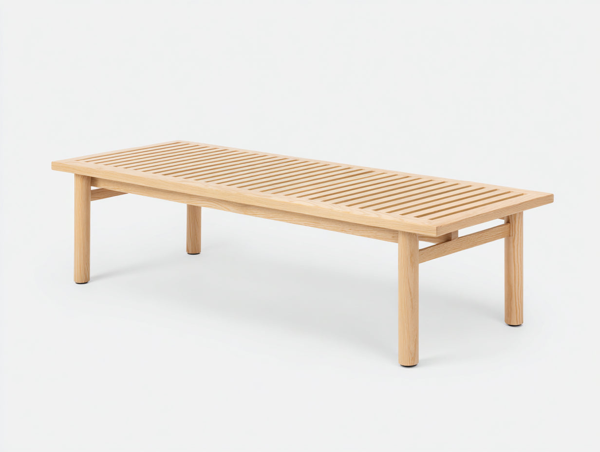 Table de jardin-bois-160x60x42 cm-bois naturel-style scandinave